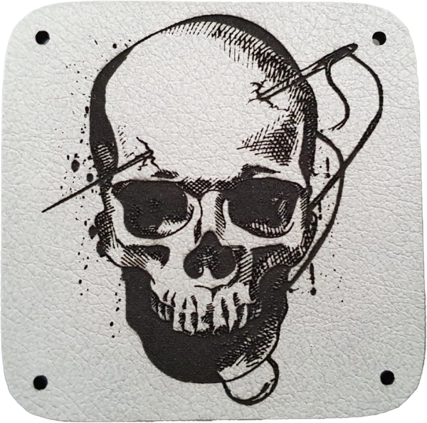 Vernähbar Skull ohne Schriftzug - Kunstlederpatch